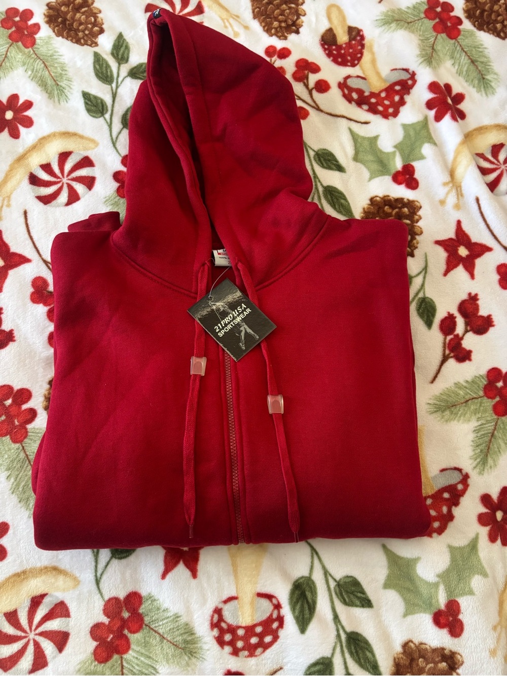 21 PRO USA Red Zip Up Hoodie Sportswear